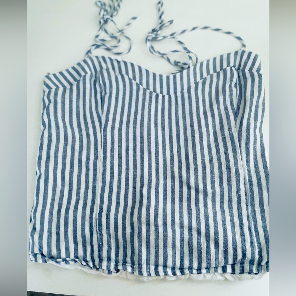 Abercrombie & Fitch Striped Tie Top